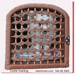 Crate training of a puppy. asiahomes.com